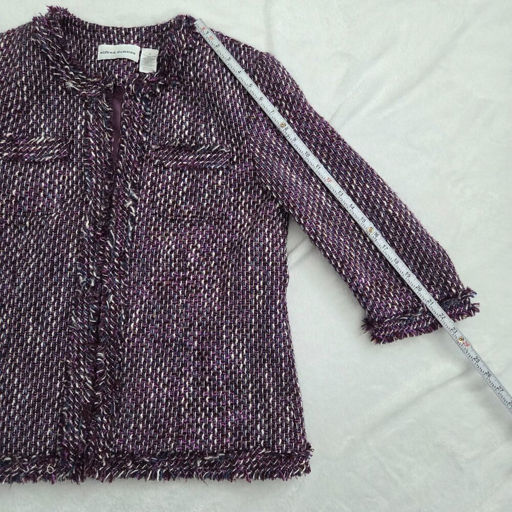 Vintage Purple Tweed Jacket Sz 12 Multicolor Y2K Alfred Dunner Old‎ Money Preppy - Picture 14 of 16